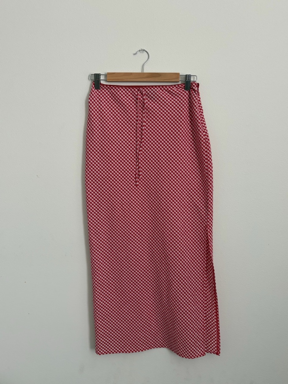 Red Gingham Maxi Skirt - Women Wild fable